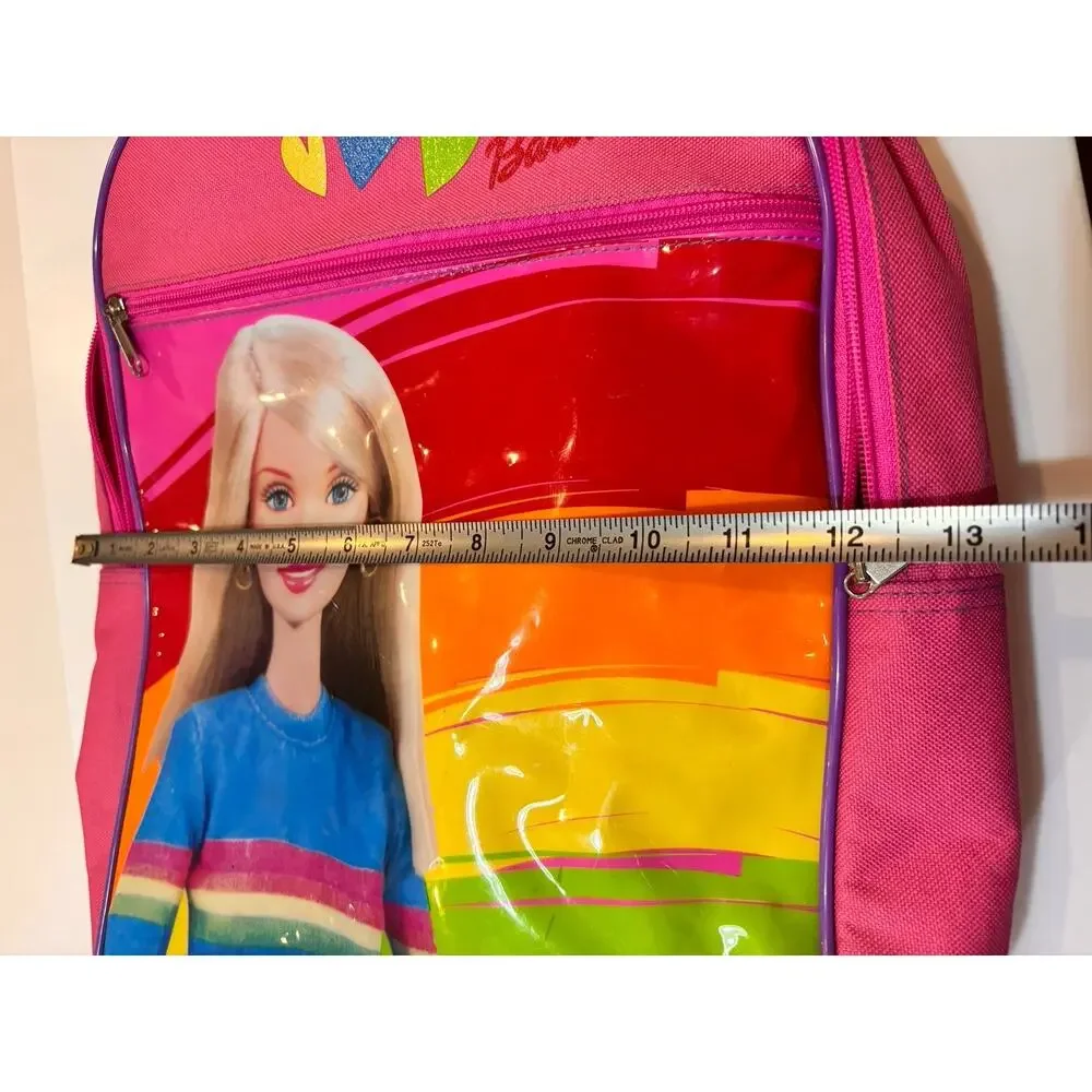 Y2K 90's Barbie Pink Fashion Backpack Rainbow School Mattel Barbiecore Vintage